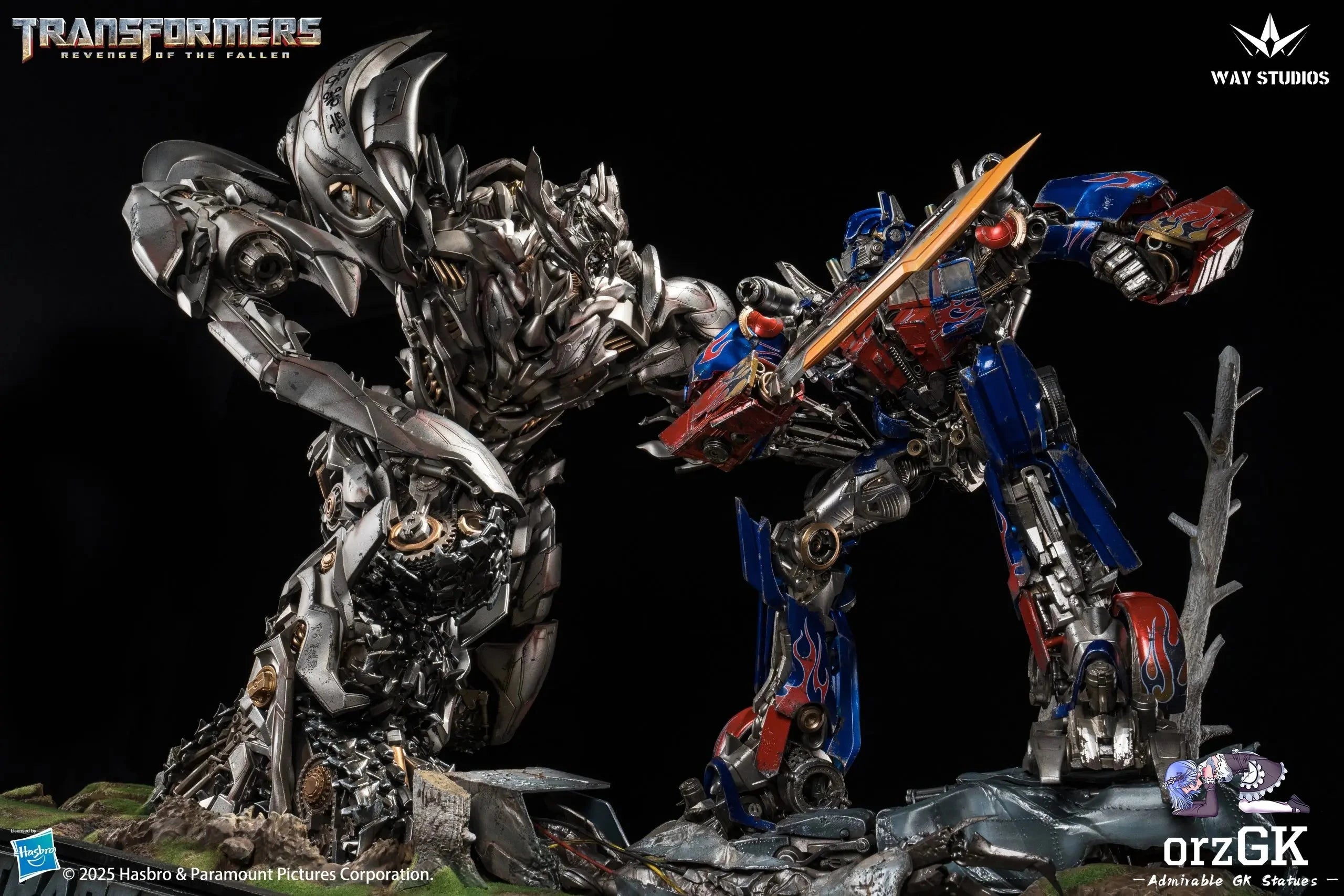WAY Studio: Transformers – Revenge of the Fallen Optimus Prime vs Megatron Scene Statue (Licensed Collectible) (Pre-Order) WAY Studio