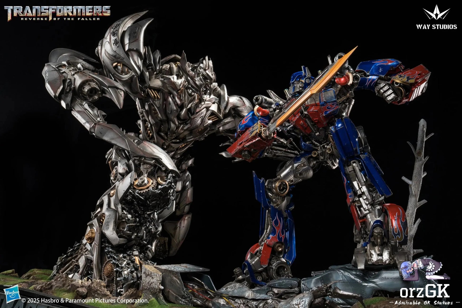 WAY Studio: Transformers – Revenge of the Fallen Optimus Prime vs Megatron Scene Statue (Licensed Collectible) (Pre-Order) WAY Studio