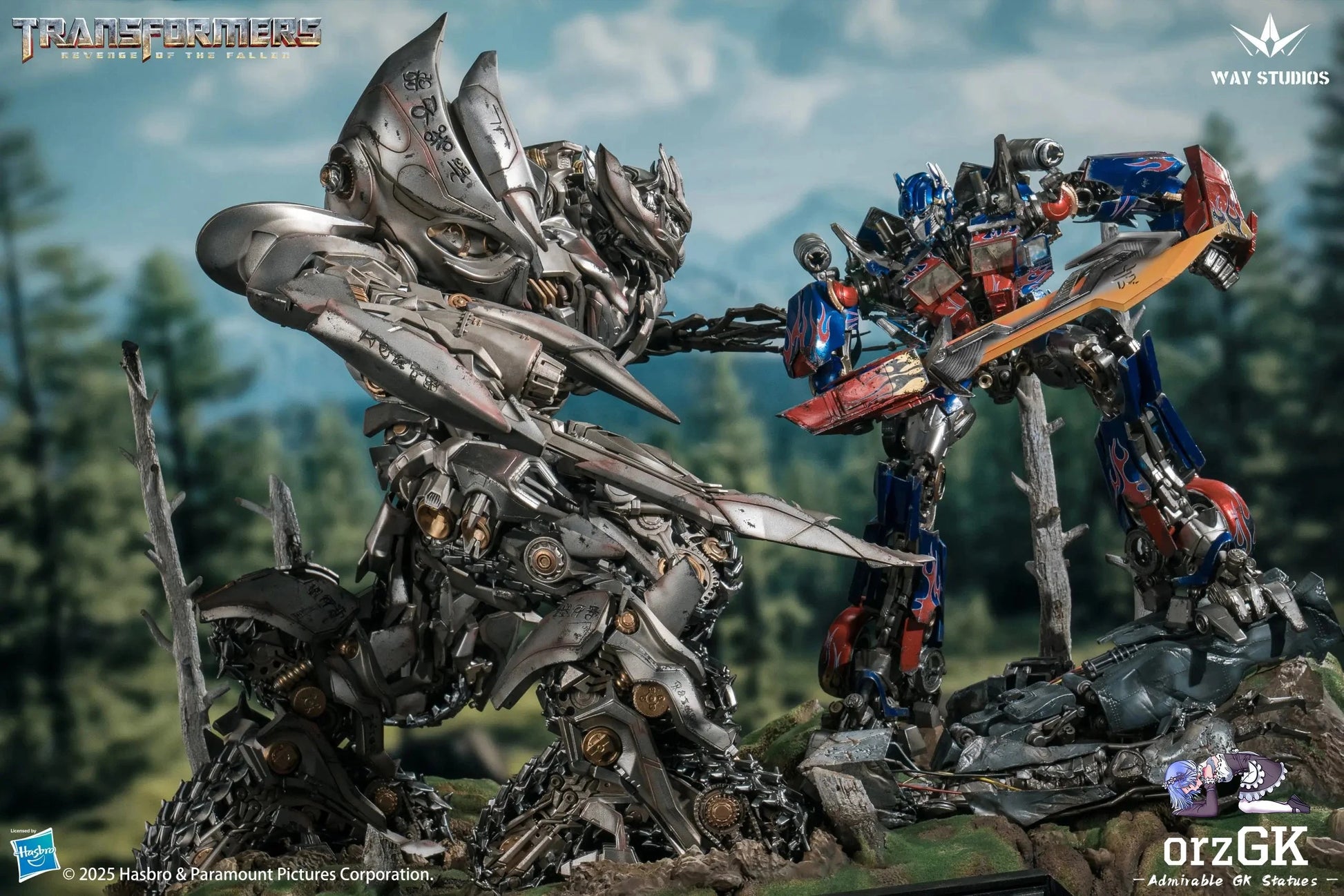 WAY Studio: Transformers – Revenge of the Fallen Optimus Prime vs Megatron Scene Statue (Licensed Collectible) (Pre-Order) WAY Studio