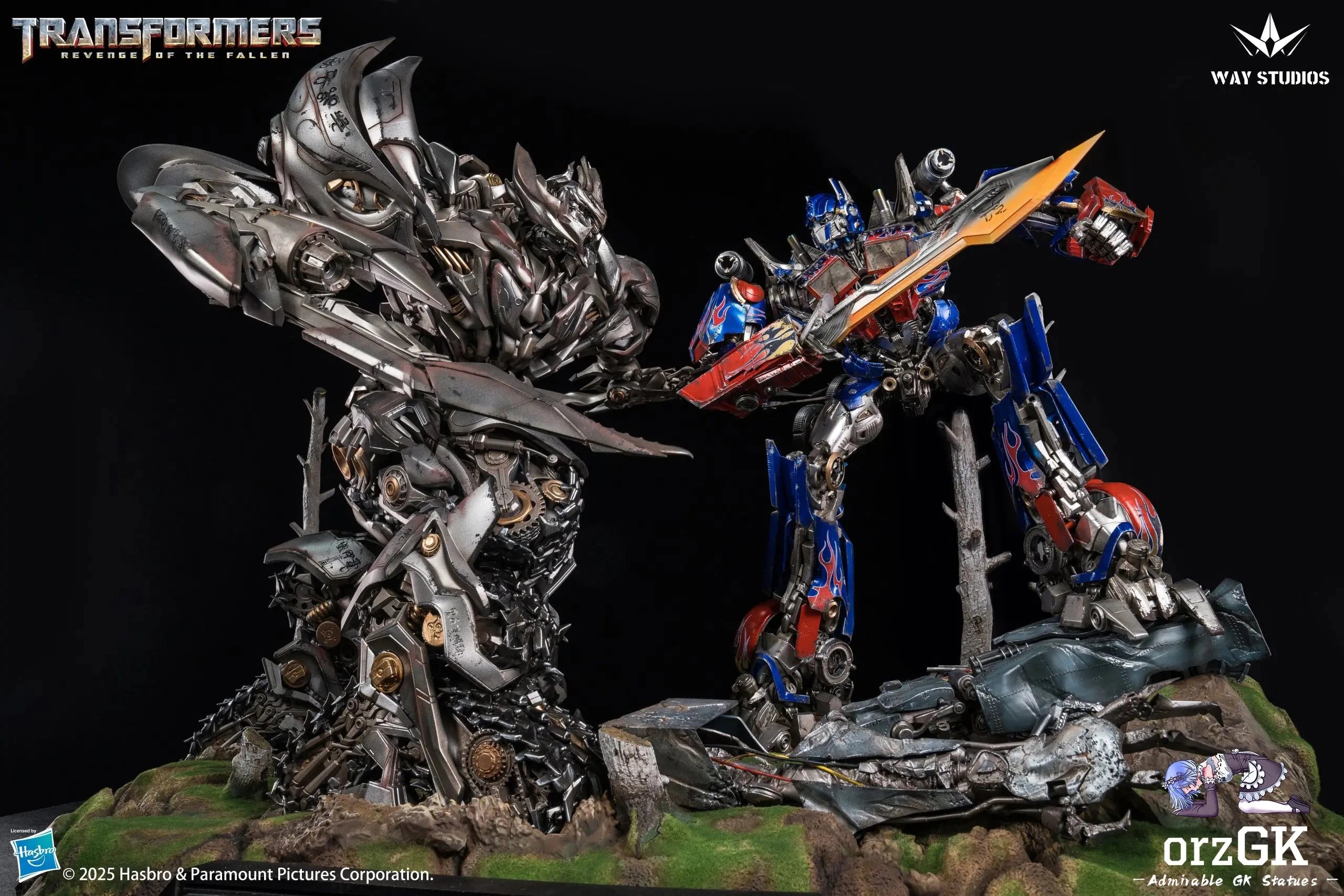 WAY Studio: Transformers – Revenge of the Fallen Optimus Prime vs Megatron Scene Statue (Licensed Collectible) (Pre-Order) WAY Studio