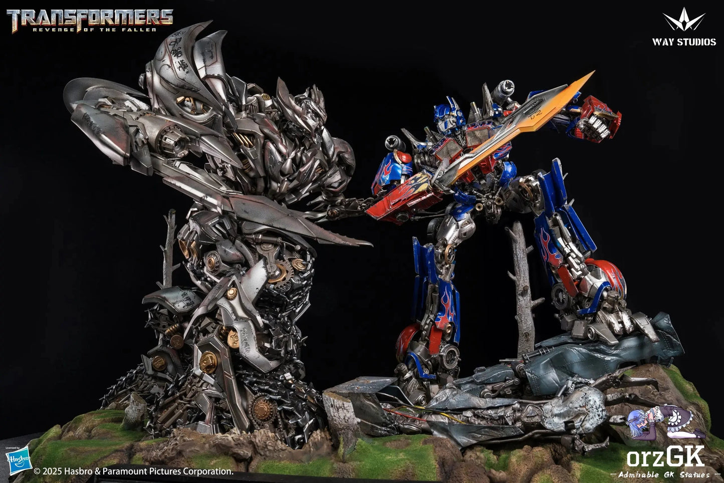 WAY Studio: Transformers – Revenge of the Fallen Optimus Prime vs Megatron Scene Statue (Licensed Collectible) (Pre-Order) WAY Studio
