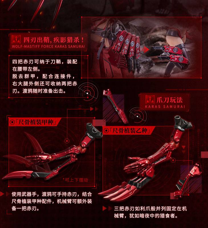 Action Figure: Wolf-Mastiff Force - Crow Samurai 1/9 (With Bonus) [Daimansho Anime Star]